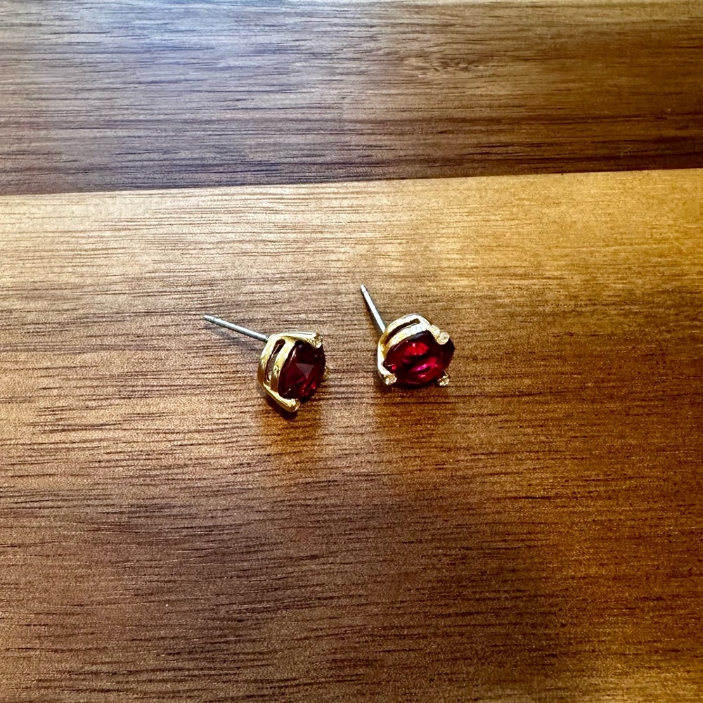 Kate Spade Rise And Shine Studs - Red and Gold